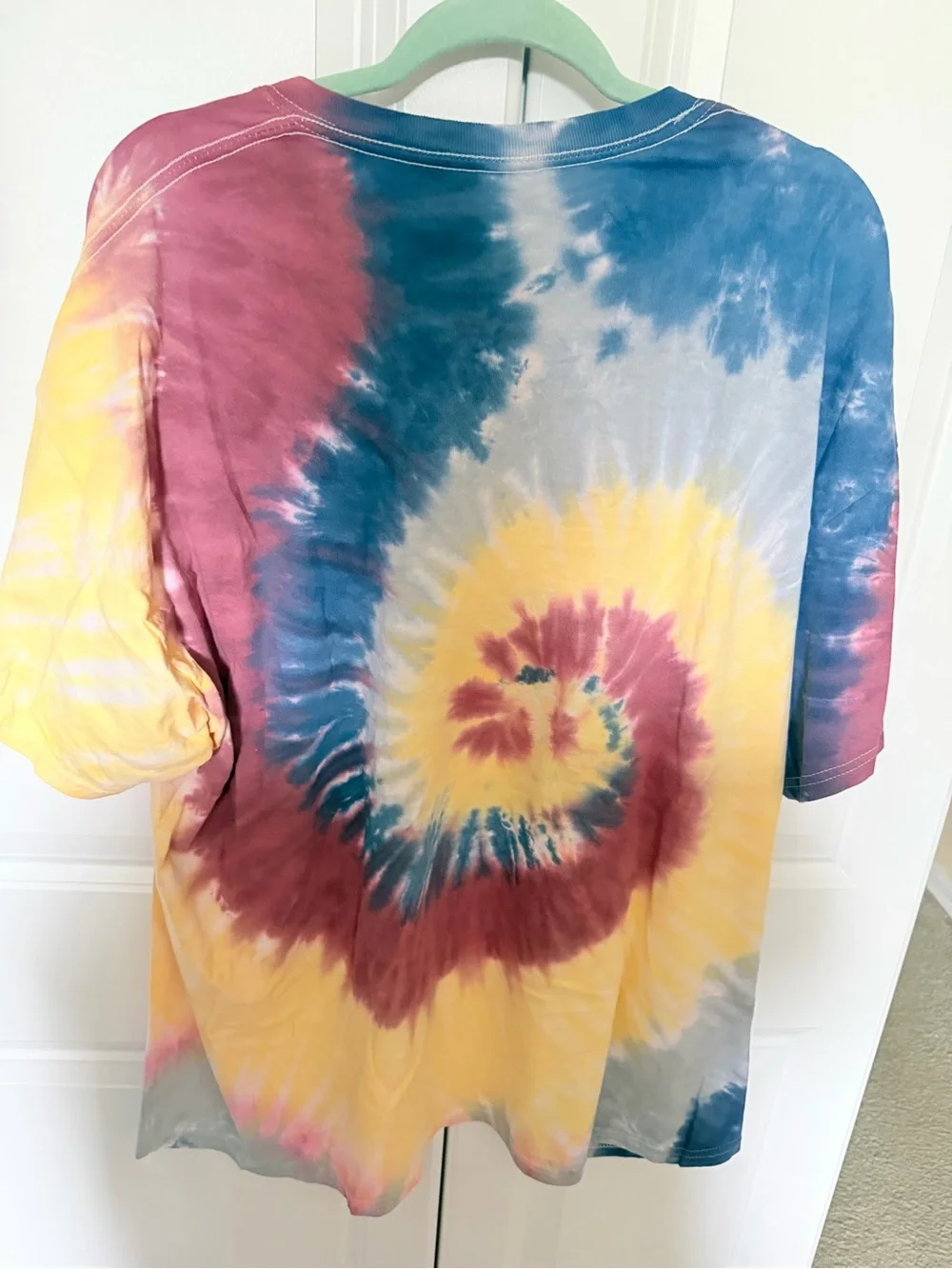 Tie-Dye Spiral Women’s  T-Shirt in Yellow, Blue & Red - Unbranded